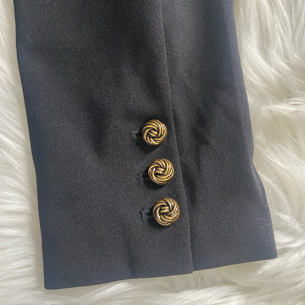 Aqua Black Blazer Sz XL with Gold Knot Button Accents - Picture 11 of 13